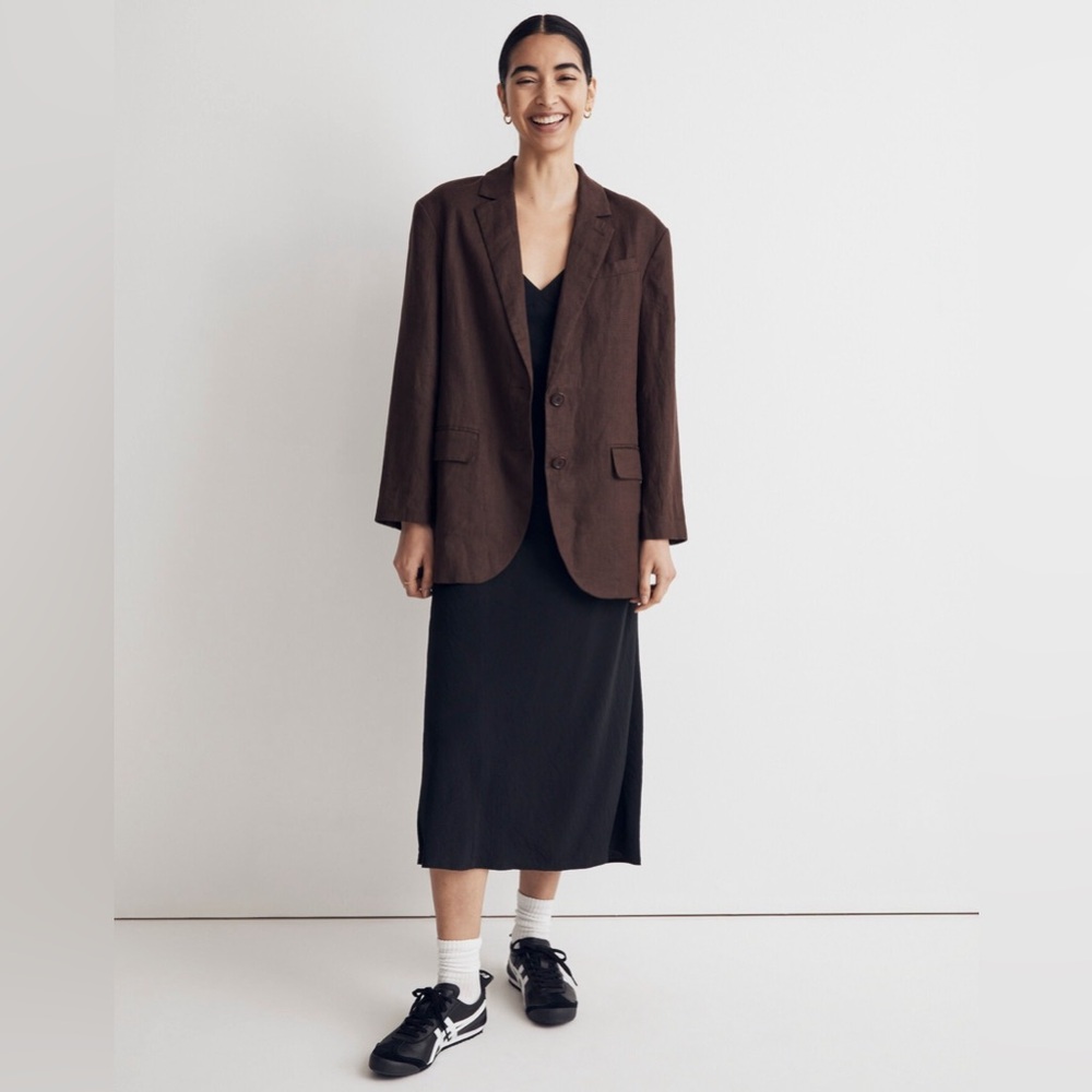 MADEWELL LINEN OVERSIZED FIT BLAZER M